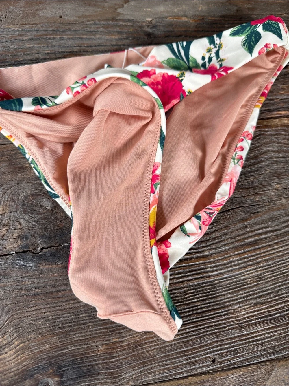 J. Crew floral bandeau high cut leg  cheeky bikini NWOT small